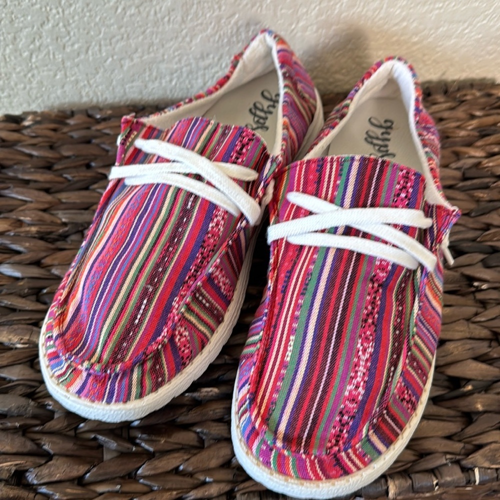 Gypsy Jazz Women's 9.5 Serape Print Shoes Flats Slip On's Comfortable‎